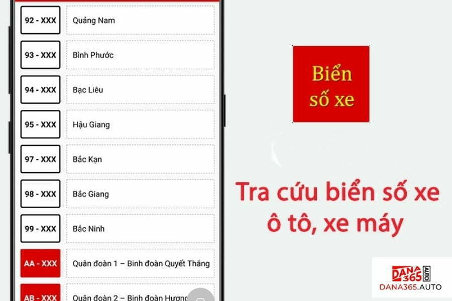 Tra cứu biển số xe ô tô thông qua ứng dụng điện thoại