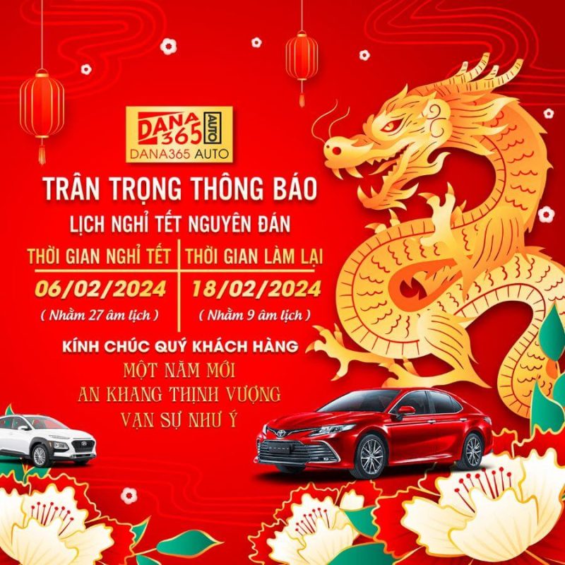 Lịch nghỉ tết nguyên đán Dana365 Auto